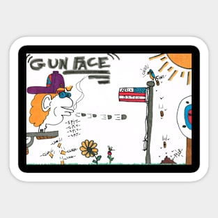 Gunface Sticker